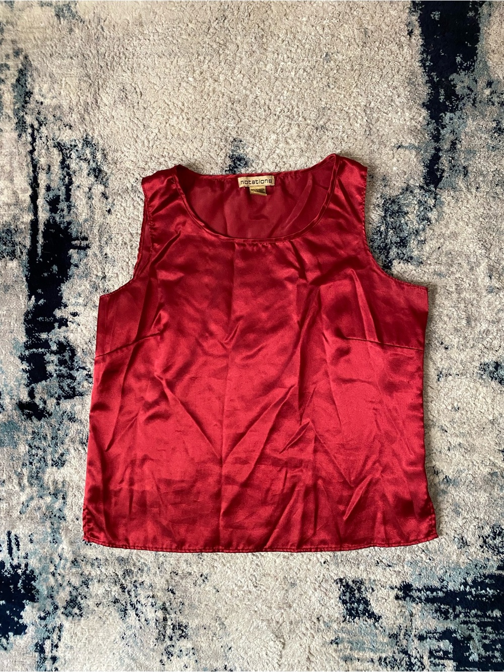 Notations Red Satin Tank Top